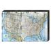 East Urban Home Map of USA - Unframed Graphic Art Print on Wood in Blue/Brown | 18 H x 24 W x 1.5 D in | Wayfair 0959F8D6BAA9432BBD6A0D64CADB83F2