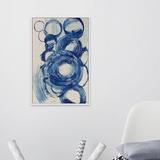 Orren Ellis Painted Blue Circles III - Picture Frame Print on Canvas in Black | 45 H x 30 W x 3.5 D in | Wayfair 30503F7ED12C44BE9B43458A5D104765