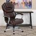 Symple Stuff Wisner High Back Executive Swivel Ergonomic Office Chair w/ Accent Layered Seat Upholstered/Mesh, in Gray/Brown | Wayfair