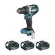 Perceuse visseuse Makita 18V Li-Ion Ø13 mm - 2 Batteries 18V 3.0Ah + 1 batterie 4.0 Ah - chargeur +