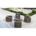 Wade Logan® Ballu 5 Piece Sofa Set w/ Sunbrella Cushion Synthetic Wicker/All - Weather Wicker/Wicker/Rattan in Gray | Outdoor Furniture | Wayfair