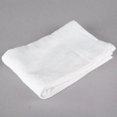 Oxford Silver 22" x 44" White Open End Cotton / Poly Bath Towel 6 lb. - 12/Pack