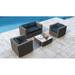 Orren Ellis Gilleland 4 Piece Sofa Seating Group w/ Sunbrella Cushion Synthetic Wicker/All - Weather Wicker/Wicker/Rattan in Gray | Outdoor Furniture | Wayfair