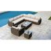 Everly Quinn Glen Ellyn 10 Piece Sectional Set w/ Sunbrella Cushion Synthetic Wicker/All - Weather Wicker/Wicker/Rattan in Brown | Outdoor Furniture | Wayfair