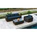 Everly Quinn Glen Ellyn 3 Piece Sunbrella Sofa Seating Group Cushions Synthetic Wicker/All - Weather Wicker/Wicker/Rattan in Blue | Outdoor Furniture | Wayfair