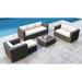 Wade Logan® Ballu 5 Piece Sofa Set w/ Sunbrella Cushion Synthetic Wicker/All - Weather Wicker/Wicker/Rattan in Gray | Outdoor Furniture | Wayfair