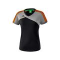 ERIMA Damen T-shirt Premium One 2.0 T-Shirt, schwarz/grau melange/neon orange, 36, 1081815