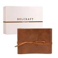 BELCRAFT Tivoli Medium Recycled Leather Bound Photo Album, MADE IN ITALY, Memory Photo Album, Scrapbook, Picture Album 6x4, Gift Idea & Gift for Family, Including BOX, A5 (16x21 cm) Tan