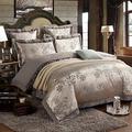 Zangge Bedding Luxury Satin Jacquard Paisley Bedding Sets Include 1 Duvet Cover 2 Pillowcases 2 Throw Pillow Covers (5pcs Double Size)