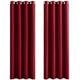 PONY DANCE Eyelet Curtains for Decoration - Soft Solid Window Treatment Christmas Home Decor Blackout Curtains for Kid's Room, Drape Blind for Kitchen, Set of 2 Panels, W 55 inch by D 96 inch, Red