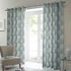 Just Contempo Woodland Trees Eyelet Lined Curtains, Duck Egg Blue, 90x90 inches, Cotton, 90 x 90 inches