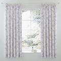 HLS Bedding Elegant Charlotte Thomas Sheridan Pencil Pleat Lined Readymade Curtain with Tiebacks, White/Grey - 66" x 72"