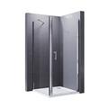 ELEGANT 800 x 800mm Frameless Pivot Shower Door Enclosure 6mm Safety Glass Reversible Shower Cubicle Door with Side Panel + Shower Tray