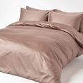 HOMESCAPES Brown Organic Cotton Duvet Cover Set Single 400TC 600 Thread Count Equivalent Quilt Cover Bedding Set Pillowcase Included