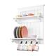 Elegant Brands Aston Kitchen Plate Rack Wall Mounted White Wooden Contemporary Design