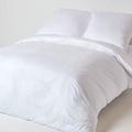 HOMESCAPES White Organic Cotton Duvet Cover Set Euro Size 240 x 220 cm 400TC 600 Thread Count Equivalent Quilt Cover Bedding Set 2 Pillowcases Included