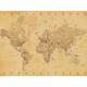 World Map "Vintage Style" Canvas Print, Cotton, Multi-Colour, 3.20 x 60.00 x 80.00 cm