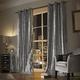 Kylie Minogue Iliana Black 66 x 72 inch Eyelet Ring Top Fully Lined Pair of Curtains, Polyester, 183x168x1 cm