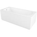 IBathUK Bathroom White Gloss Bath Single Ended Straight Acrylic Bathtub with Adjustable Feet - 1800 x 800mm