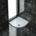 ELEGANT 800 x 800 x 40 mm Quadrant Stone Tray for Bathroom Shower Enclosure Corner Glass Door and Waste Trap