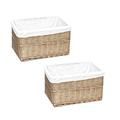 topfurnishing Huge Large Big Deep Wider Wicker Storage Kitchen Toy Log Xmas Hamper Laundry Basket[Pine Set of 2 XXLarge]