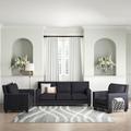 House of Hampton® Katia 3 Piece Living Room Set Linen in Gray | 34 H x 80 W x 34 D in | Wayfair Living Room Sets 75BE3B1F9D6048D5A9893629C72ADB84