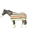 HKM 80151249.0018 Abschwitzdecke Wool Stripes, camel/navy/rot