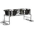 Scroll Work Stainless Steel Double Diner 2 - quart