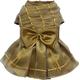 Doggy Dolly F028 Abendkleid für Hunde mit Schleife und Bändern, gold, Größe : S