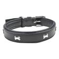 HKM 555656 Lederhundehalsband - Bone, L, schwarz