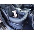 Hossi's Wholesale Knuffliger Leder-Look Autositz für Hund, Katze oder Haustier inklusiv Flexgurt empfohlen für Nissan Juke