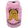 Doggy Dolly T488 Hundeshirt Yorkshire, rosa/weiß Gestreift, Größe : L