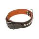 B & F 08103 Leder-Hundehalsband Kegel Verzierug, schwarz