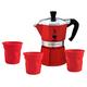 Bialetti 5540 Mocha Set for 3 Cups, Aluminium, Red