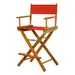 "Casual Home 24"" Honey Oak Finish Director's Chair, Red"