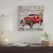 The Holiday Aisle® 'Vintage Christmas Truck 3' Graphic Art Print on Wrapped Canvas Canvas | 14 H x 14 W x 2 D in | Wayfair