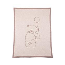 Love Cashmere Unisex 100% Cashmere Baby Cot Blanket - Teddy Bear - Natural Multi - made in Scotland