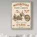 Williston Forge 'Vintage Motorcycle Mancave' Vintage Advertisement on Wrapped Canvas in Brown/Green | 24 H x 18 W x 2 D in | Wayfair