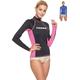 Cressi Damen Rash Guard Lady Long Sleeve - Schutzhemd mit langen Ärmeln, UV-Schutz (UPF), Schwarz/Rosa, M/3 (40)