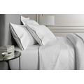 Luxurious Sheridan Millennia 1200 Thread Count Hotel Collection Timeless Stripes Design Fitted Sheet, Snow - King Size