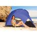 Arlmont & Co. Colby Cove Portable Sun/Wind Shelter Fiberglass, Metal in Gray/Blue | 47.3 H x 94.5 W x 47.3 D in | Wayfair