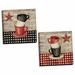 August Grove® Farmhouse Kitchen Decor Stacked Coffee Cup & Barnstar by Paul Brent - Graphic Art Print Canvas/Paper | 12 H x 12 W x 0.75 D in | Wayfair