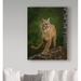 Trademark Fine Art 'Proud Mountain Lion 2' Photographic Print on Wrapped Canvas Metal in Brown/Green | 32 H x 24 W x 2 D in | Wayfair