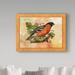 Charlton Home® 'Beautiful Bird Perching' Graphic Art Print on Wrapped Canvas Metal in Black/Green/Orange | 24 H x 32 W x 2 D in | Wayfair