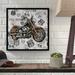 Williston Forge 'Vintage Motorcycles on Route 66 16' Vintage Advertisement on Wrapped Canvas in Black | 35 H x 35 W x 2 D in | Wayfair