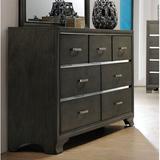 Orren Ellis Ashiana 7 Drawer 58" W Dresser Wood in Black/Brown/Gray | 37 H x 58 W x 16 D in | Wayfair 22F7A4E0210A466080E4527A68D7A081