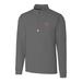 Men's Cutter & Buck Gray Oklahoma Sooners Big Tall College Vault Traverse Quarter-Zip Pullover Jacket