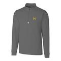 Men's Cutter & Buck Gray Michigan Wolverines Big Tall College Vault Traverse Quarter-Zip Pullover Jacket