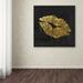 House of Hampton® 'Golden Lips' Graphic Art on Wrapped Canvas Canvas | 24 H x 24 W x 2 D in | Wayfair 00B8E3AF535D4934857A421A9DB9192C