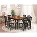 Darby Home Co Ashworth 9 - Piece Counter Height Butterfly Leaf Solid Wood Dining Set Wood/Upholstered in Black/Brown | Wayfair DBYH4234 34942240